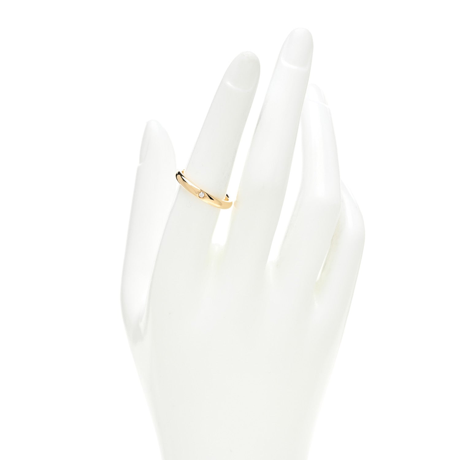 Tiffany 18K Yellow Gold Diamond 3mm Elsa Peretti Band Ring 54 7 2 of 5