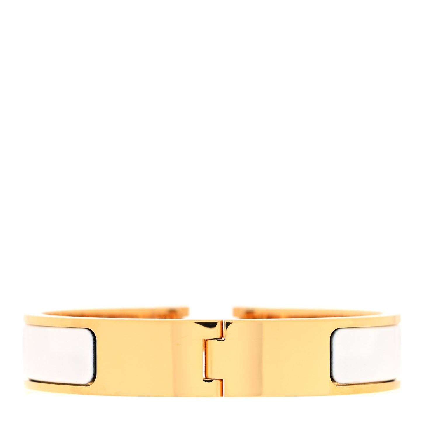 Enamel Narrow Clic Clac H Bracelet PM White