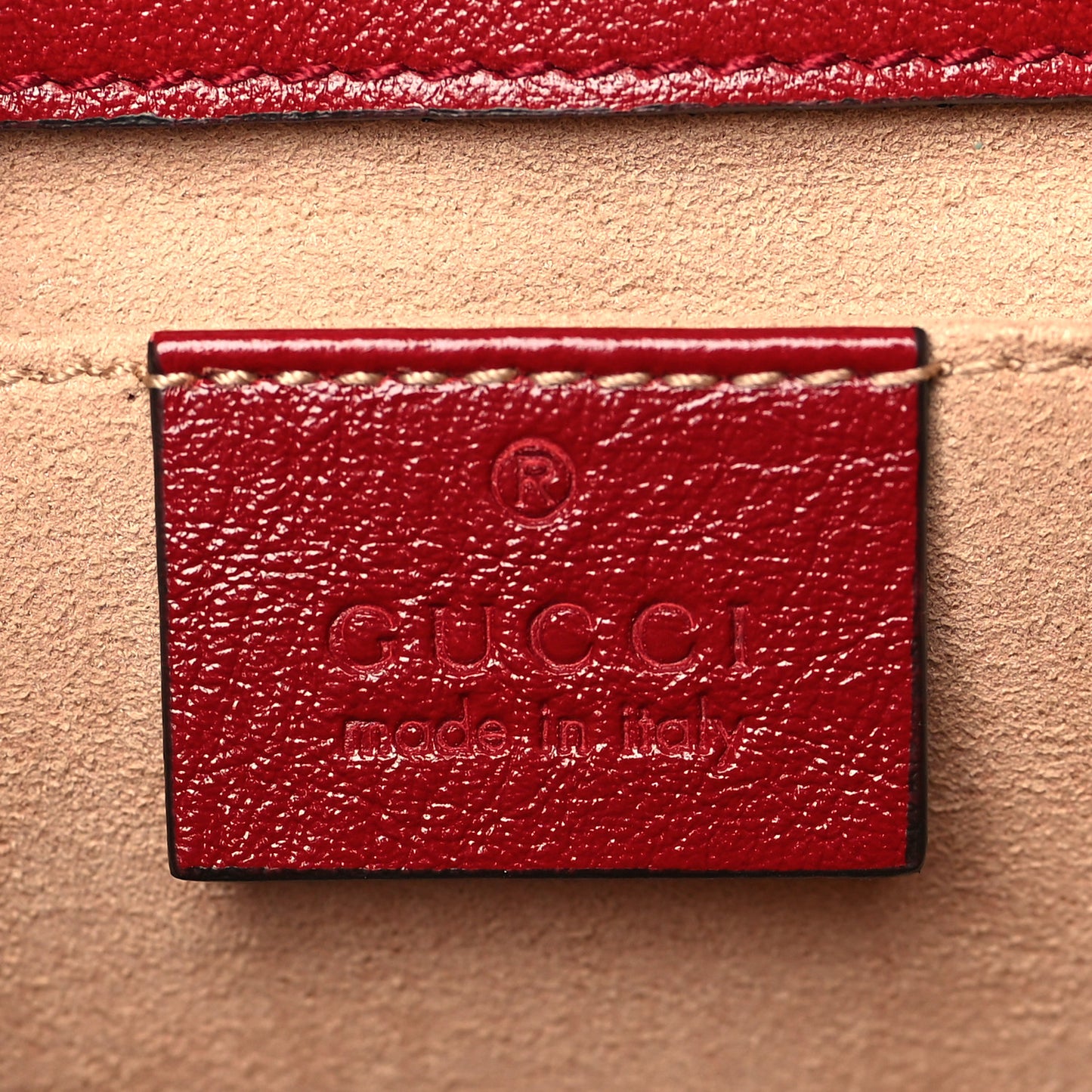 Monogram Azalea Calfskin Matelasse Diagonal Mini GG Marmont Shoulder Bag Beige Ebony New Cherry Red