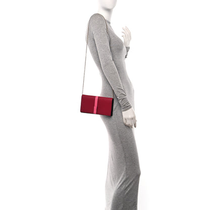Loewe Grained Calfskin Anagram Wallet on Chain Raspberry Wild Rose 2 of 12
