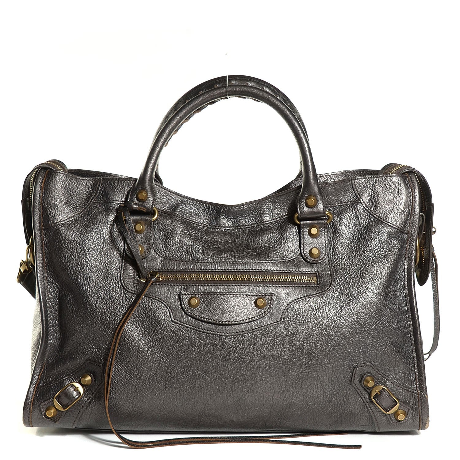 Balenciaga Pearlescent Goatskin Classic Gold Hardware City Bronze 1 of 12