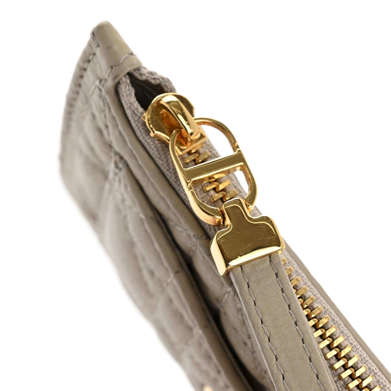 Christian Dior Supple Calfskin Cannage Caro Cosmos Zipped Card Holder Sand 16 of 16