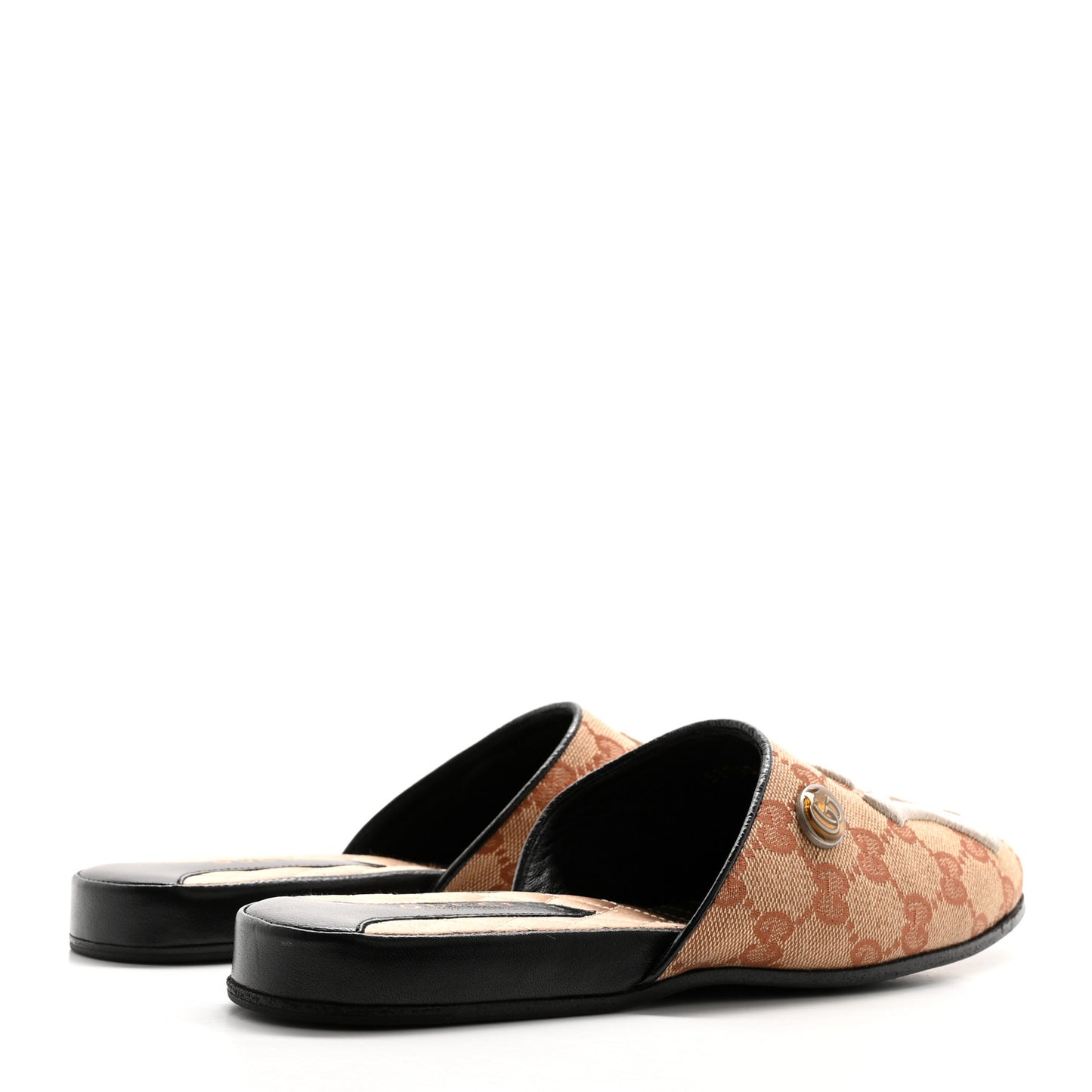 X MLB Monogram NY Yankees Embroidered Womens GG Slippers 36 Beige Ruggine