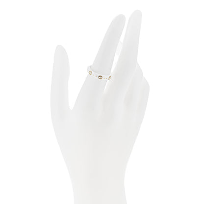 Gucci 18K Yellow Gold Zirconia 4mm Icon Band Ring 54 7 White 2 of 7