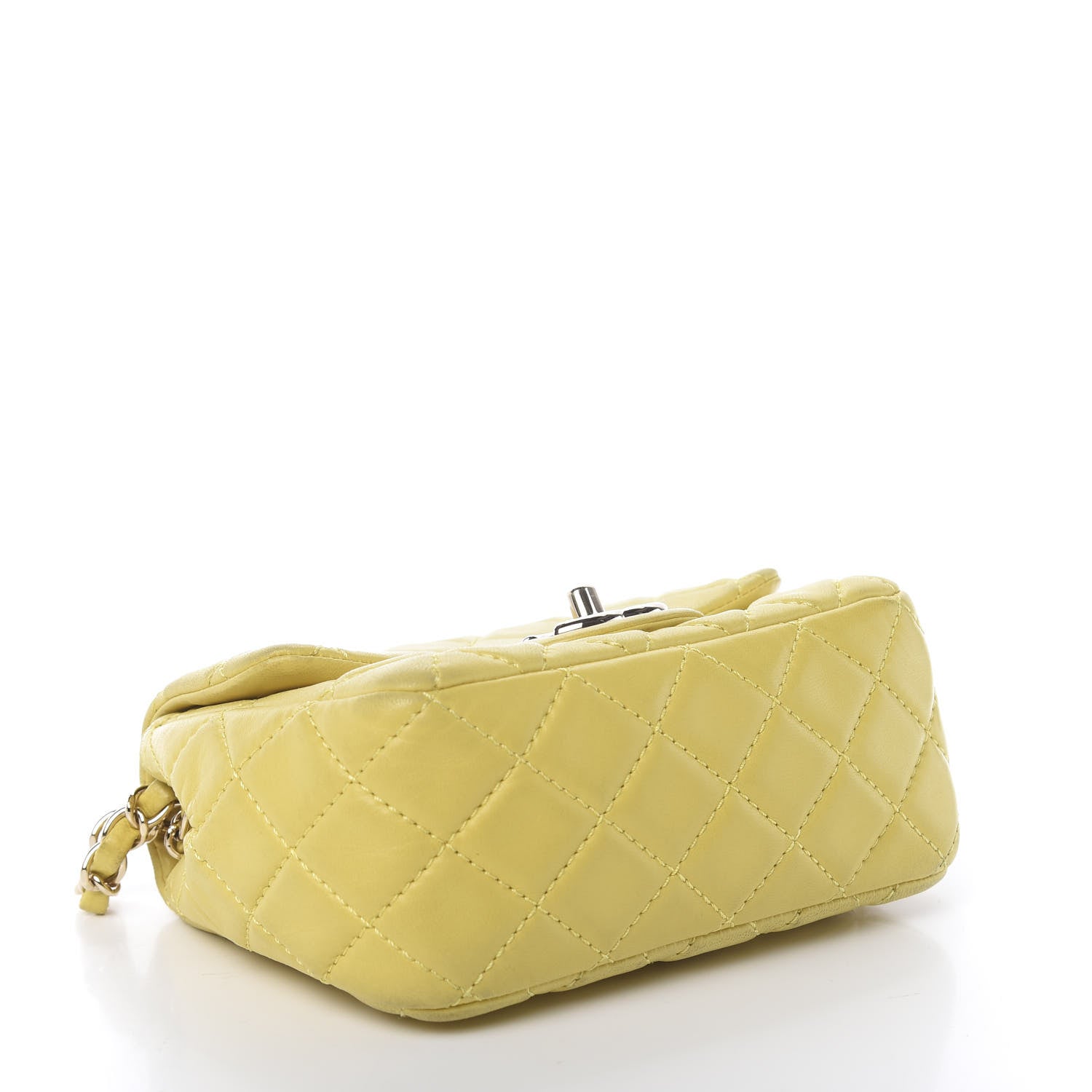 Chanel Lambskin Quilted Mini Square Flap Yellow 4 of 19