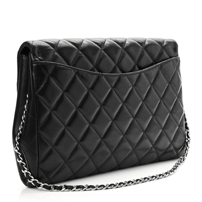 Chanel Lambskin Quilted Clutch With Chain Flap Black 3 of 13
