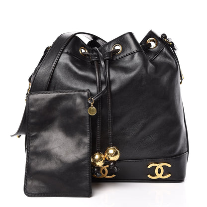 Chanel Lambskin CC Drawstring Shoulder Bag Black 3 of 21