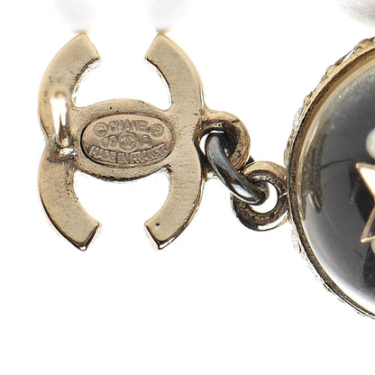 Chanel Resin Crystal CC Drop Earrings Gold Black 4 of 4