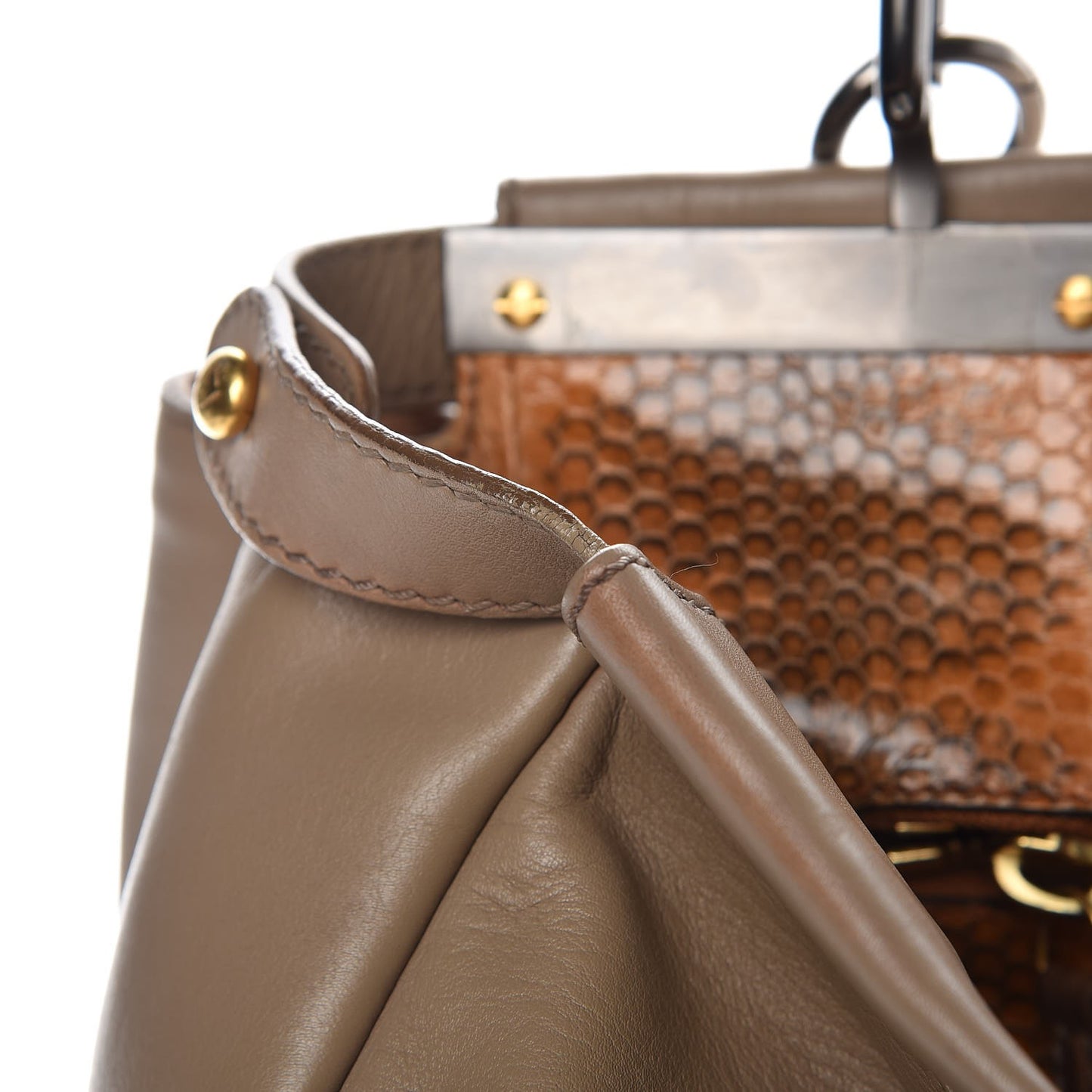 Vitello Saddle Ayers Large Peekaboo Iconic Satchel Argilla Saddle