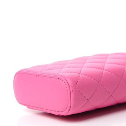 Chanel Lambskin Quilted Phone Holder With Chain Pink 7 of 10