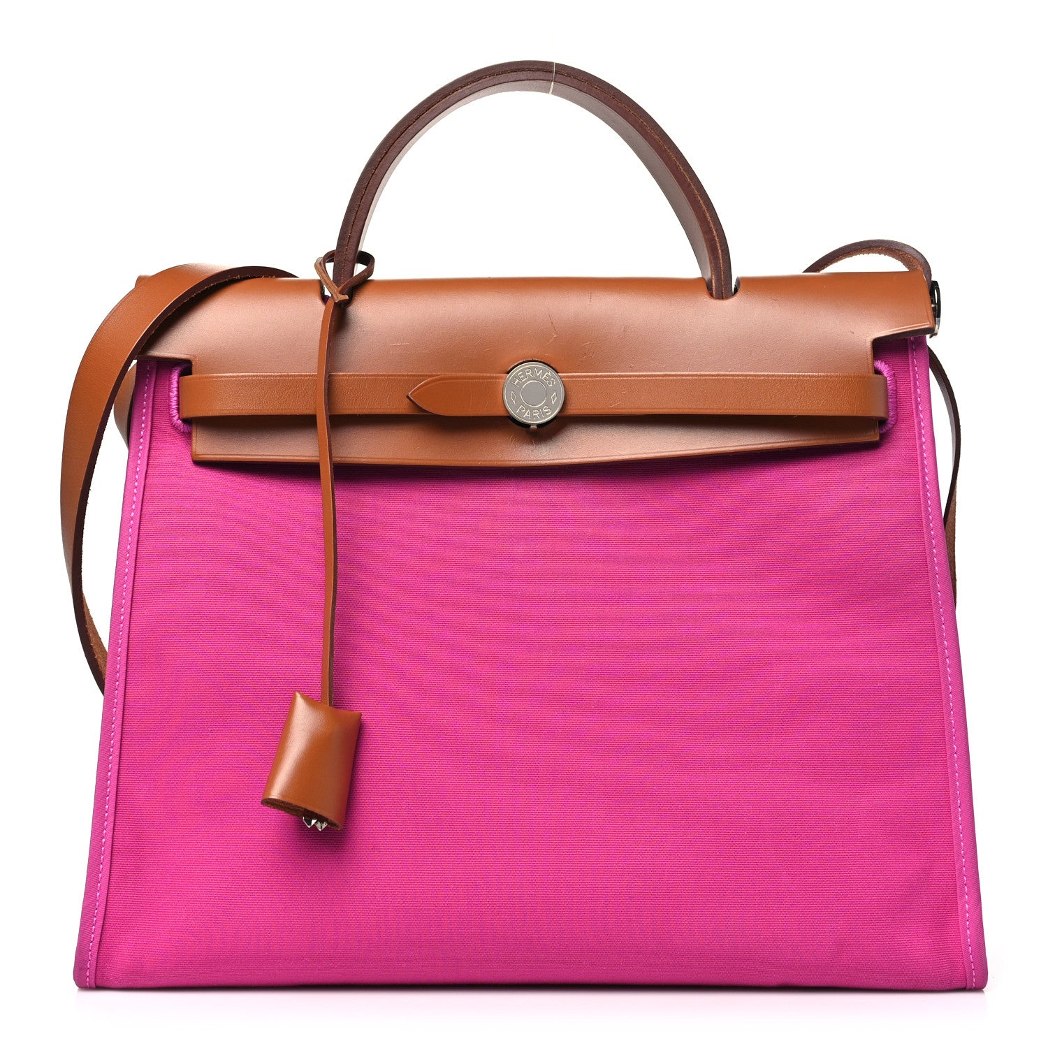 Hermes Vache Hunter Toile Herbag Zip 31 PM Magnolia Fauve 1 of 12