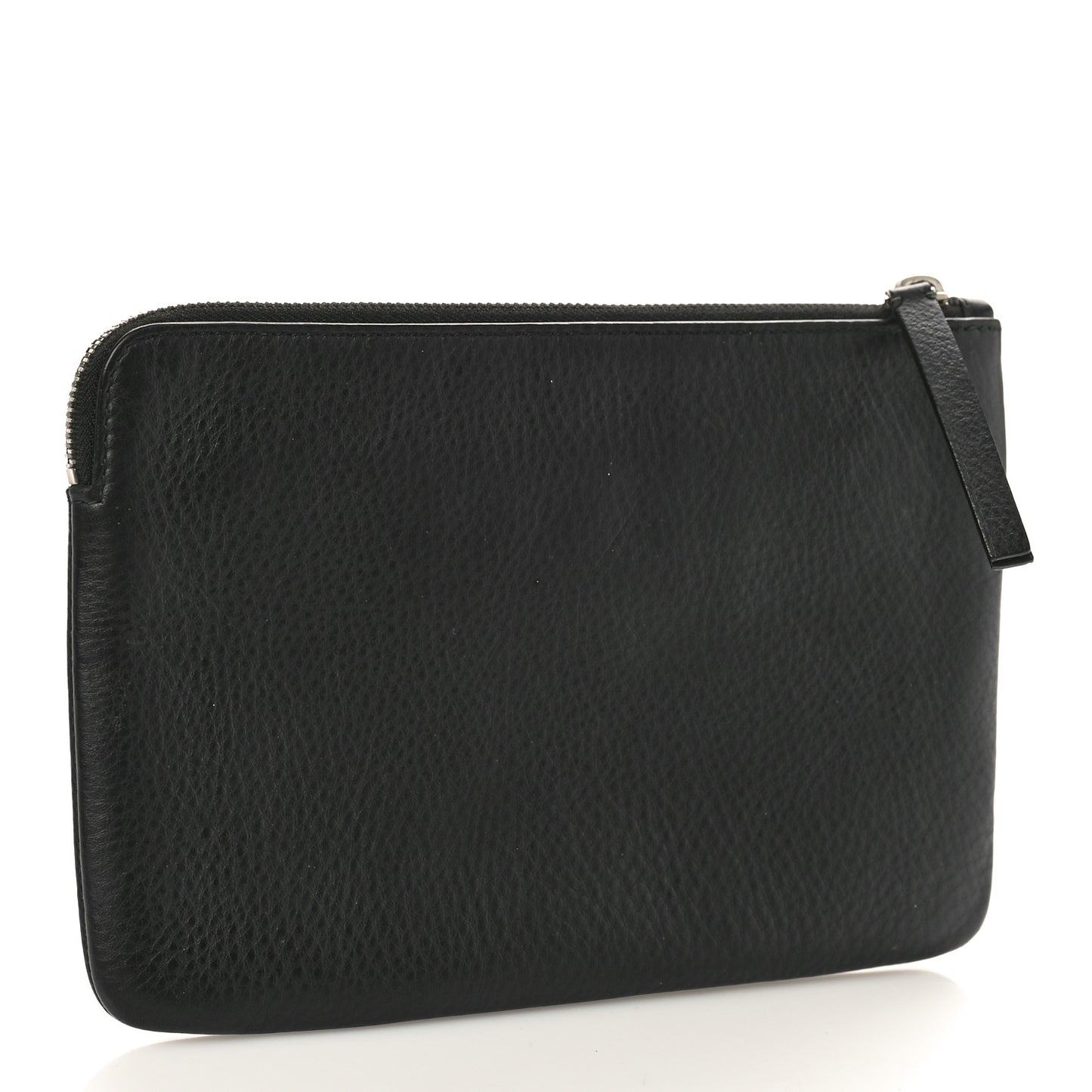 Calfskin Logo Medium Everyday Pouch Black