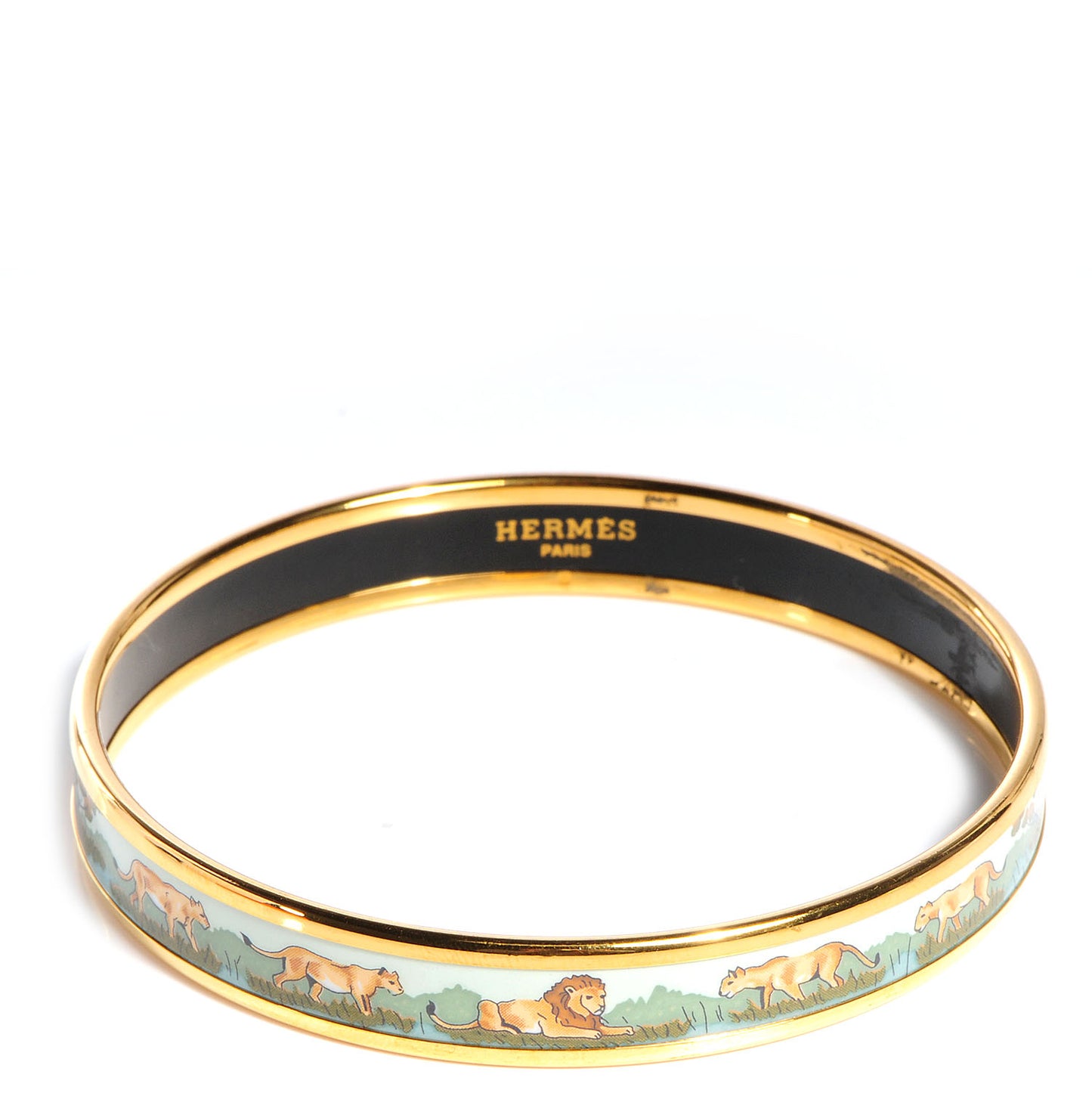Enamel Printed Lions Dans La Savane Narrow Bracelet 70