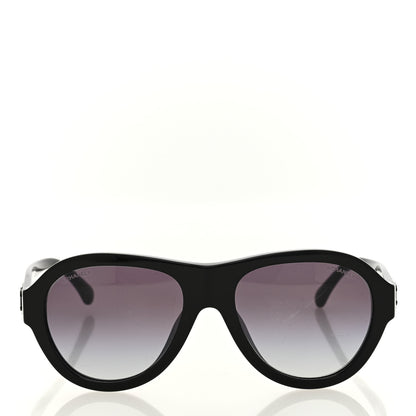 Chanel Acetate Strass Pilot Sunglasses 5467-B-A Black 2 of 8