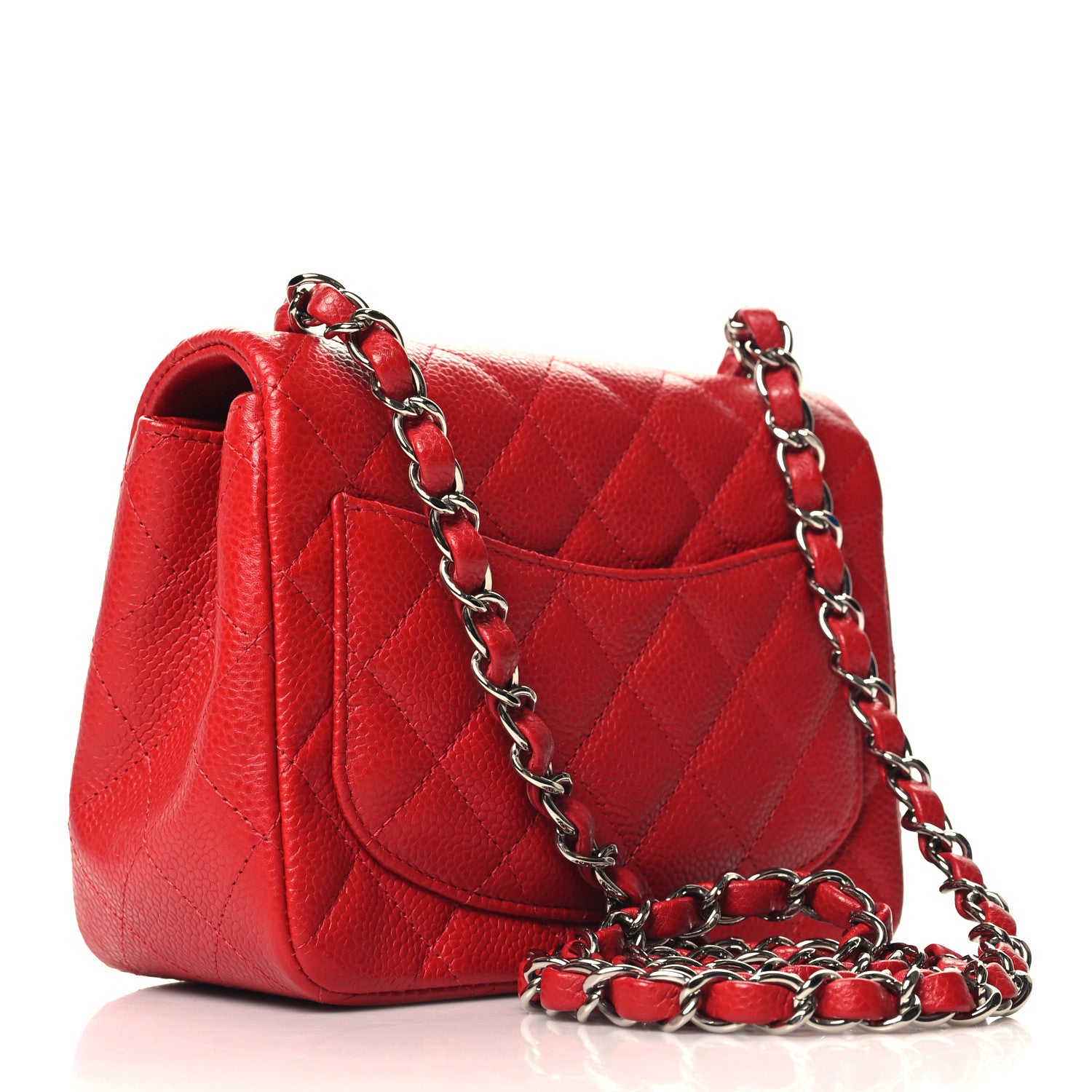Chanel Caviar Quilted Mini Square Flap Red 3 of 11