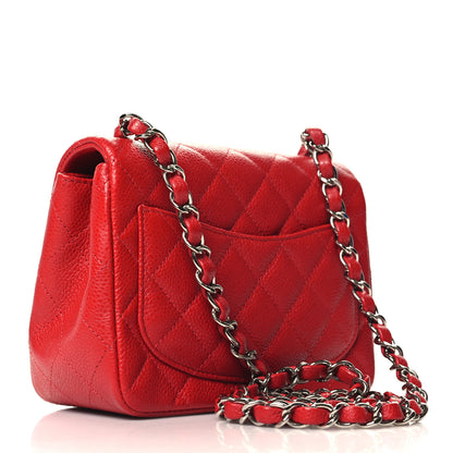 Chanel Caviar Quilted Mini Square Flap Red 3 of 11