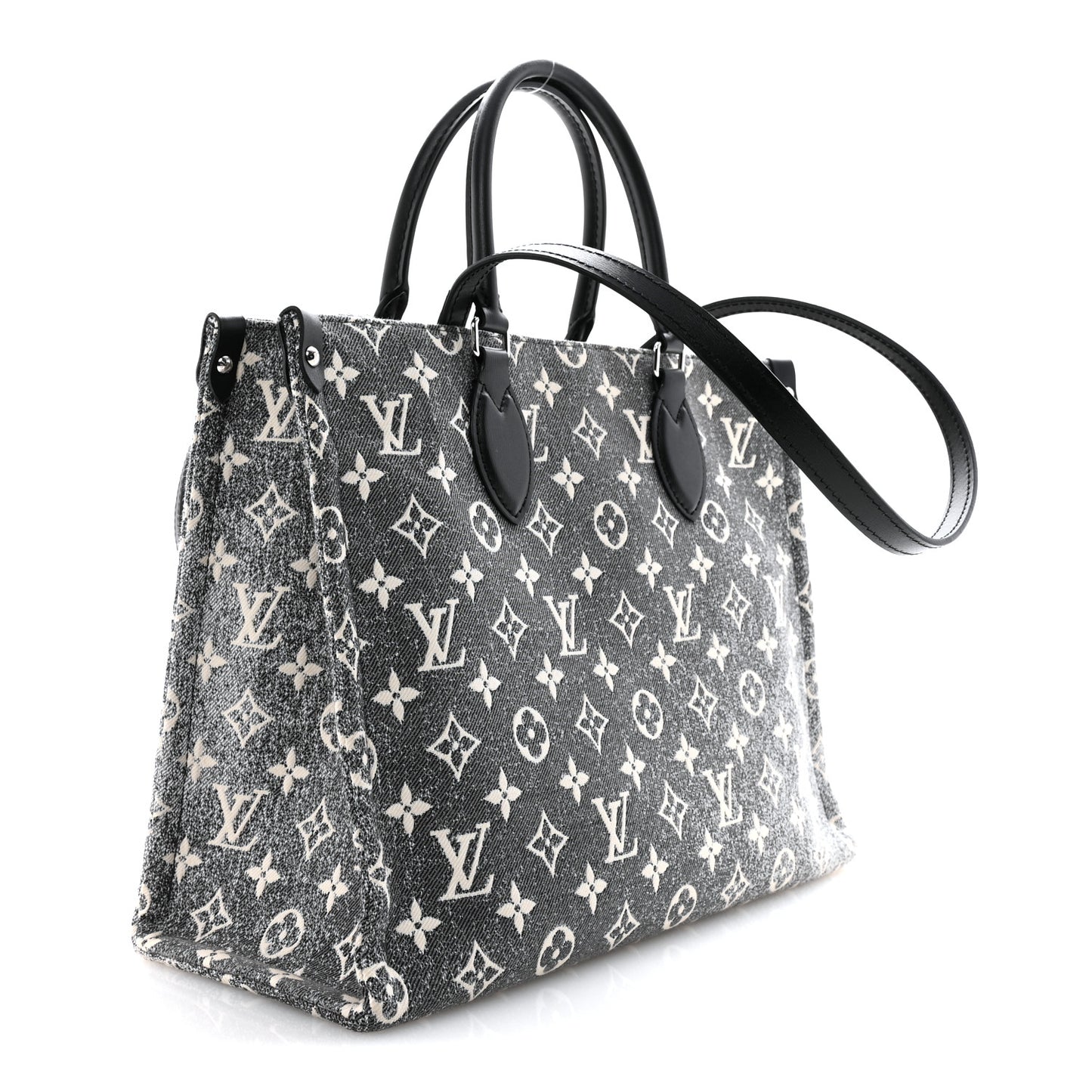 Monogram Jacquard Denim Onthego MM Black