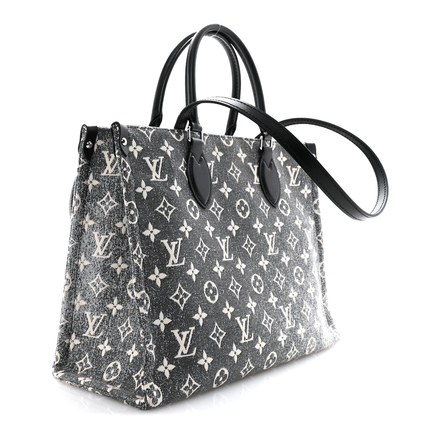 Louis Vuitton Monogram Jacquard Denim Onthego MM Black 3 of 10