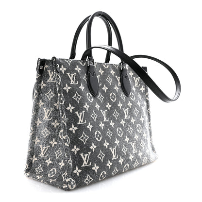 Louis Vuitton Monogram Jacquard Denim Onthego MM Black 3 of 10
