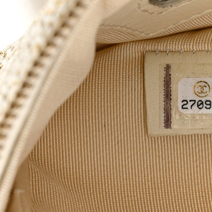 Chanel Woven Straw Raffia Medium Deauville Cosmetic Pouch Ivory 7 of 8