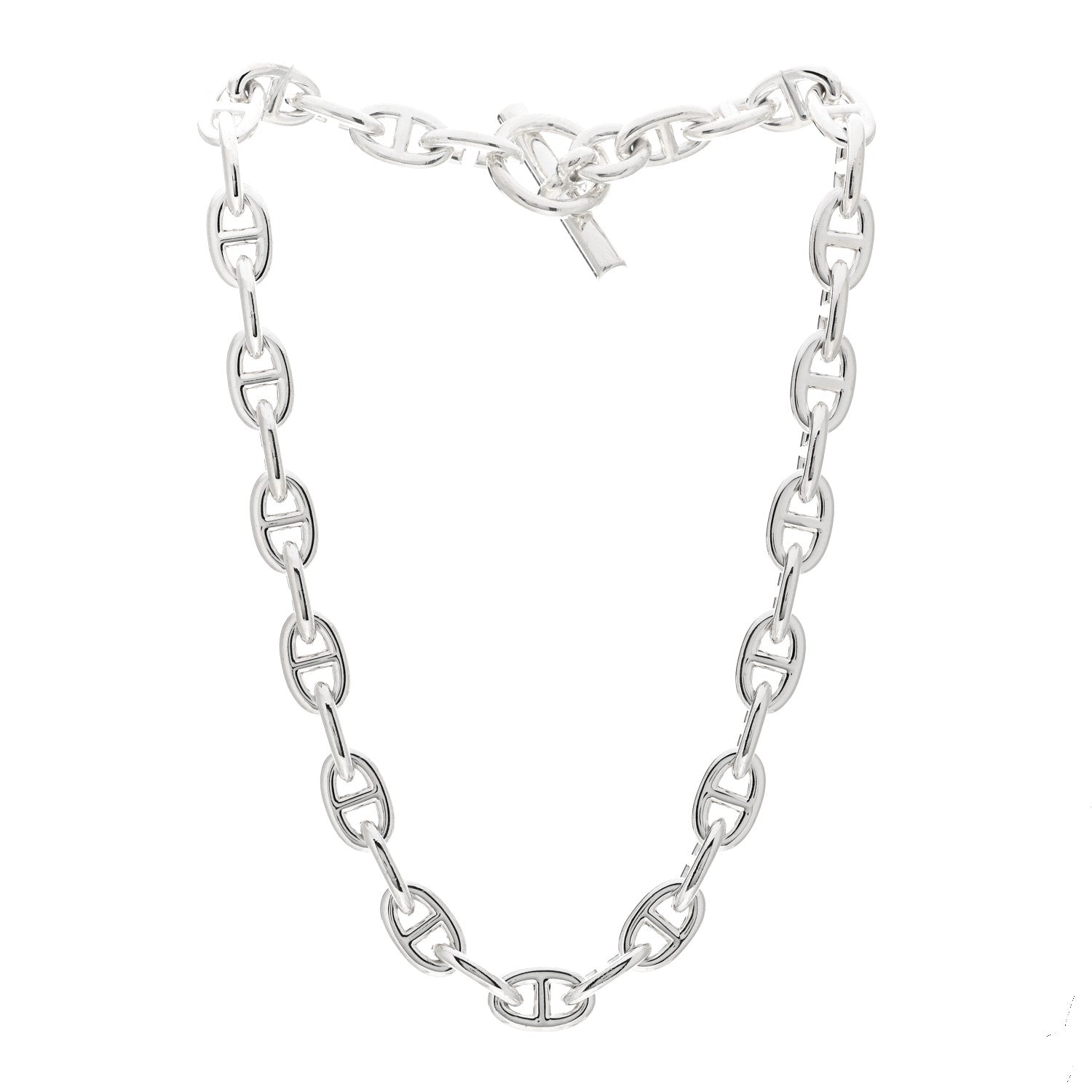 Hermes Sterling Silver Chaine D'Ancre Necklace PM 3 of 4