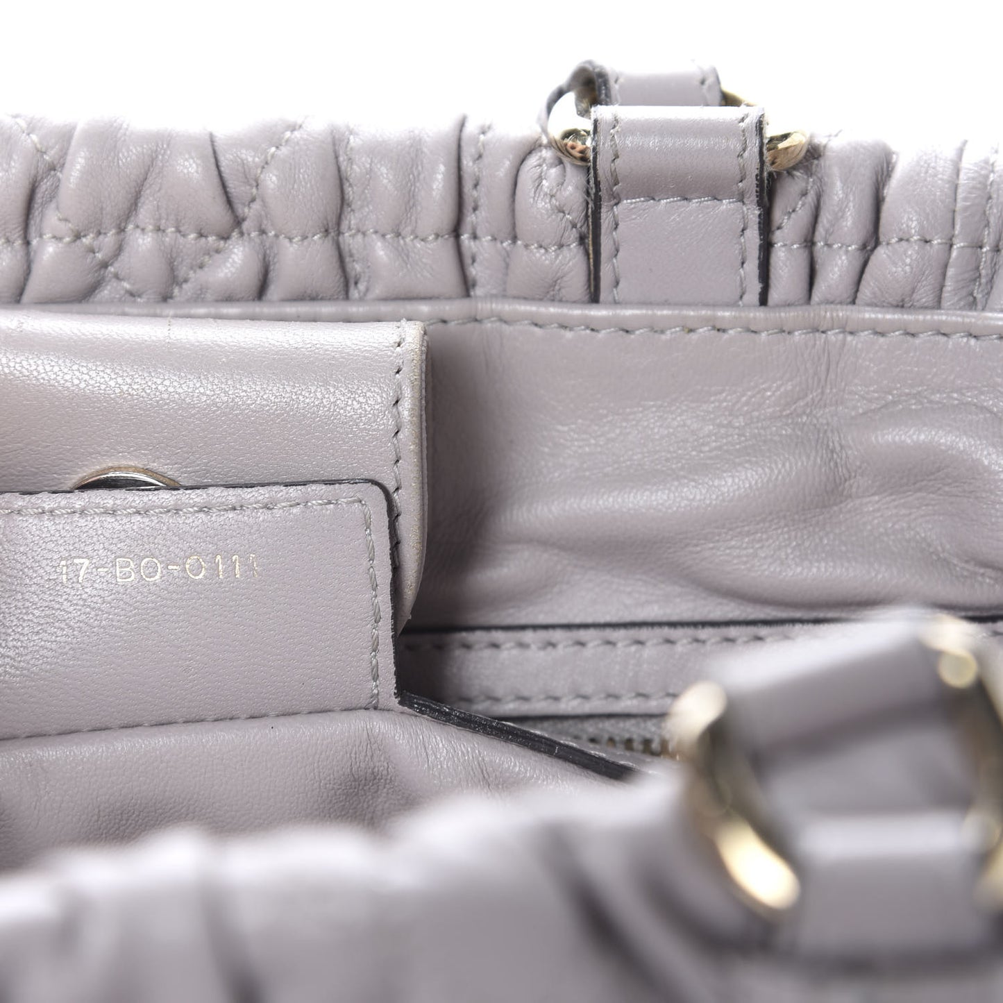 Gaufre Lambskin Cannage Delices Tote Grey