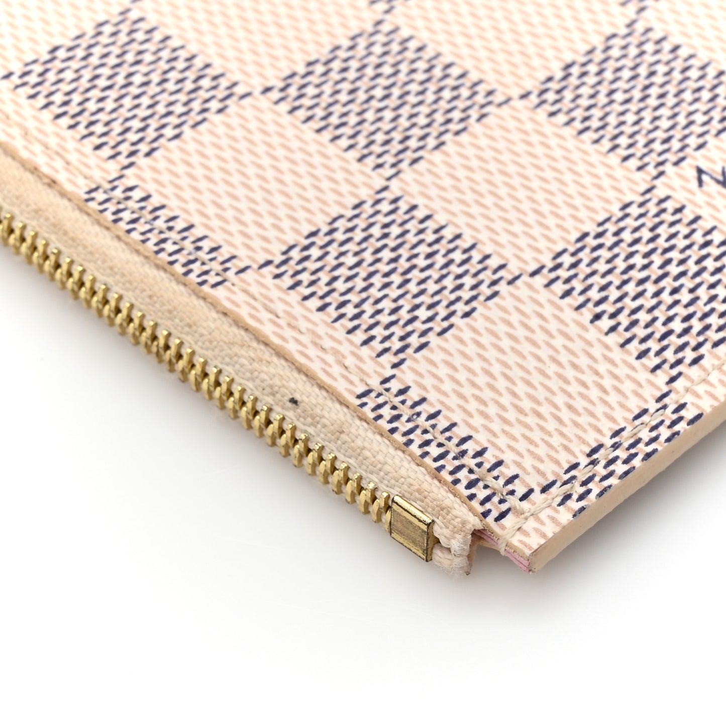 Damier Azur Felicie Chain Wallet Zippered Insert Rose Ballerine