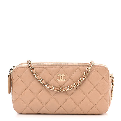 Chanel Caviar Quilted Small Clutch With Chain Beige 1 of 15