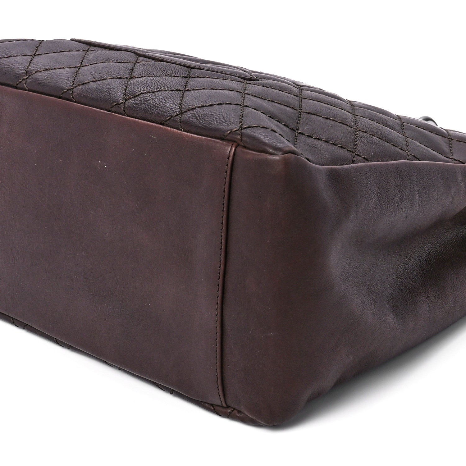 Chanel Calfskin Quilted Grand Shopping Tote GST Dark Brown 11 of 11