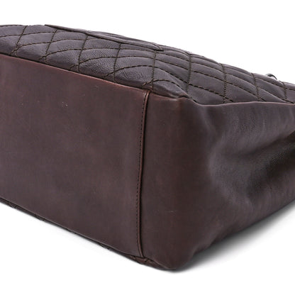 Chanel Calfskin Quilted Grand Shopping Tote GST Dark Brown 11 of 11