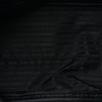 Prada Vitello Phenix Embossed Logo Hobo Black 5 of 10