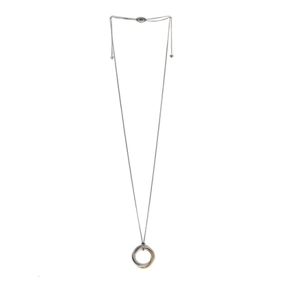 David Yurman Sterling Silver 14K Yellow Gold 37mm Crossover Pendant Necklace 3 of 4