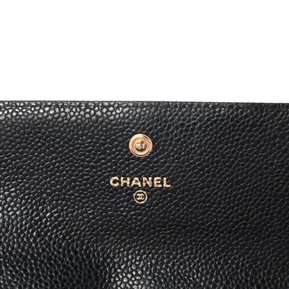 Chanel Caviar Quilted Large Gusset Flap Wallet Black 6 of 8