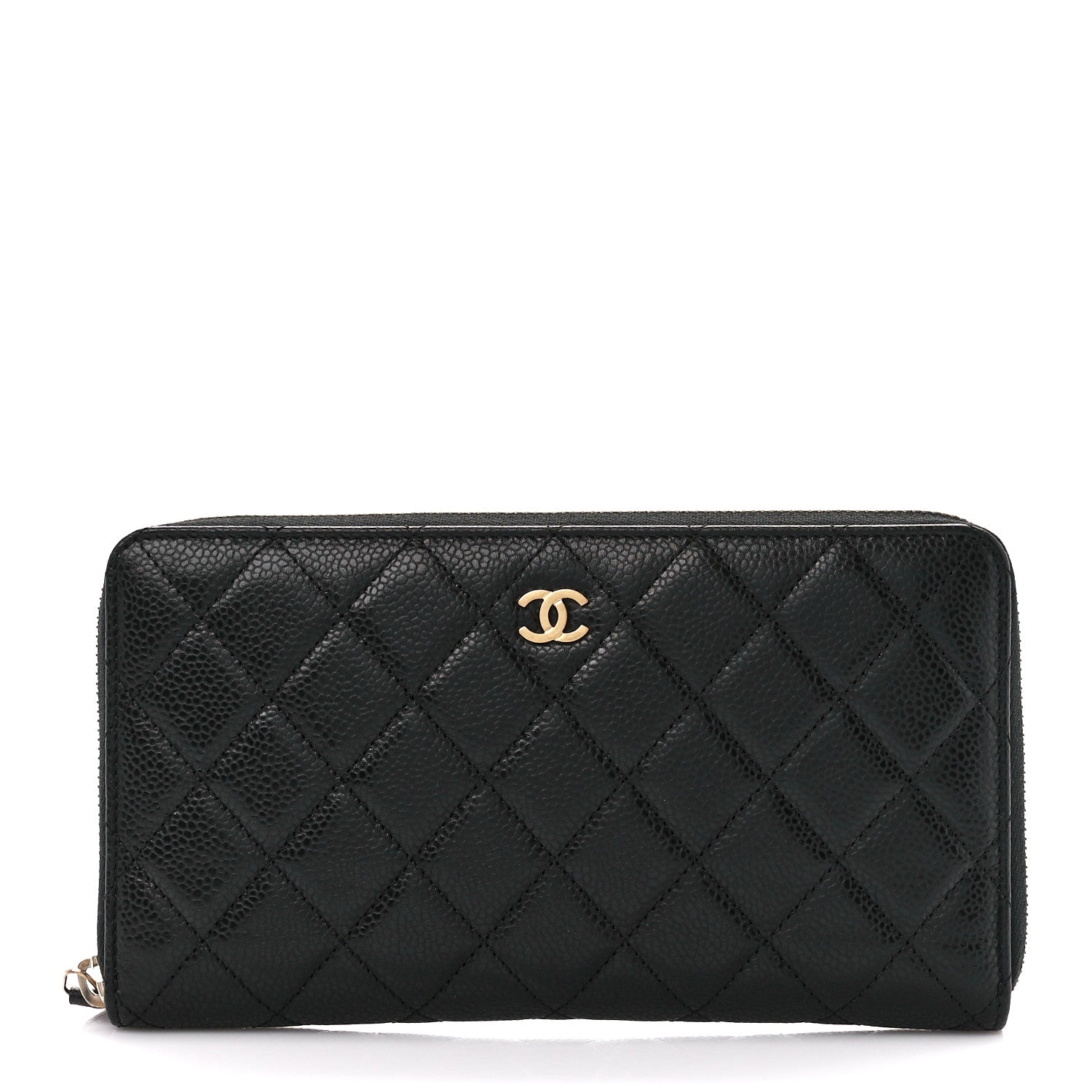 Chanel Caviar Quilted Large Zip Around Organizer Wallet Black 1 of 16
