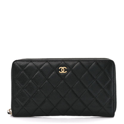 Chanel Caviar Quilted Large Zip Around Organizer Wallet Black 1 of 16