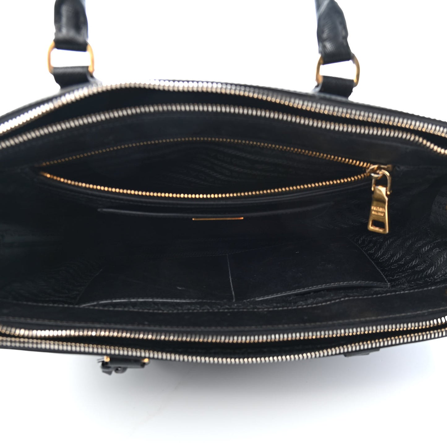 Saffiano Medium Galleria Double Zip Tote Black