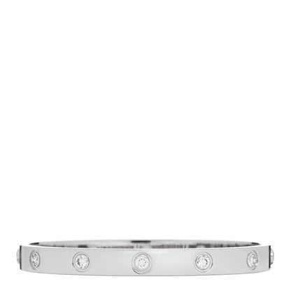 Cartier 18K White Gold 10 Diamond LOVE Bracelet 16 2 of 7