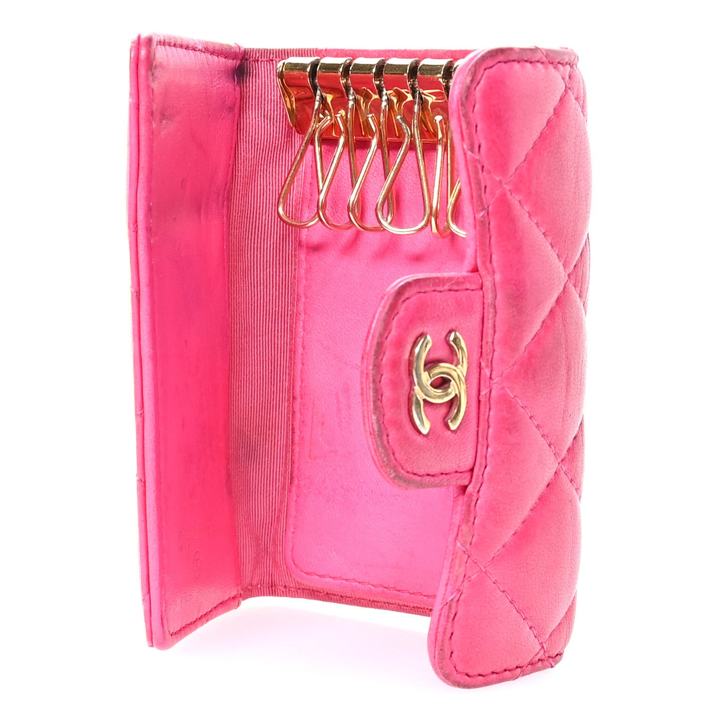 Chanel Lambskin Quilted 6 Key Holder Fuchsia 5 of 9