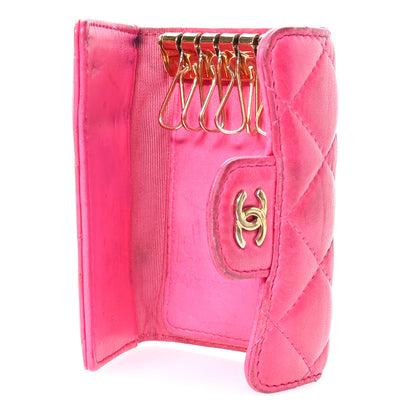 Chanel Lambskin Quilted 6 Key Holder Fuchsia 5 of 9