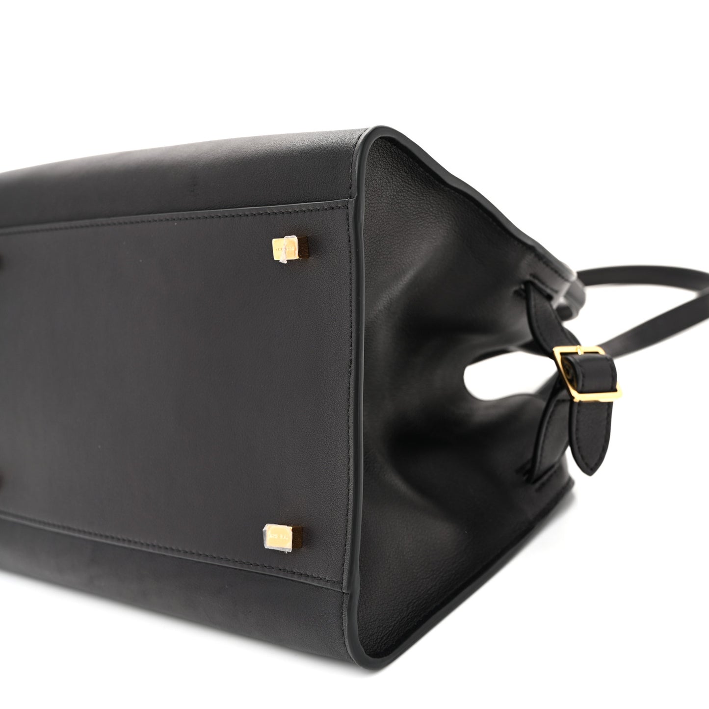 Polished Saddle Calfskin Soft Margaux 10 Bag Black