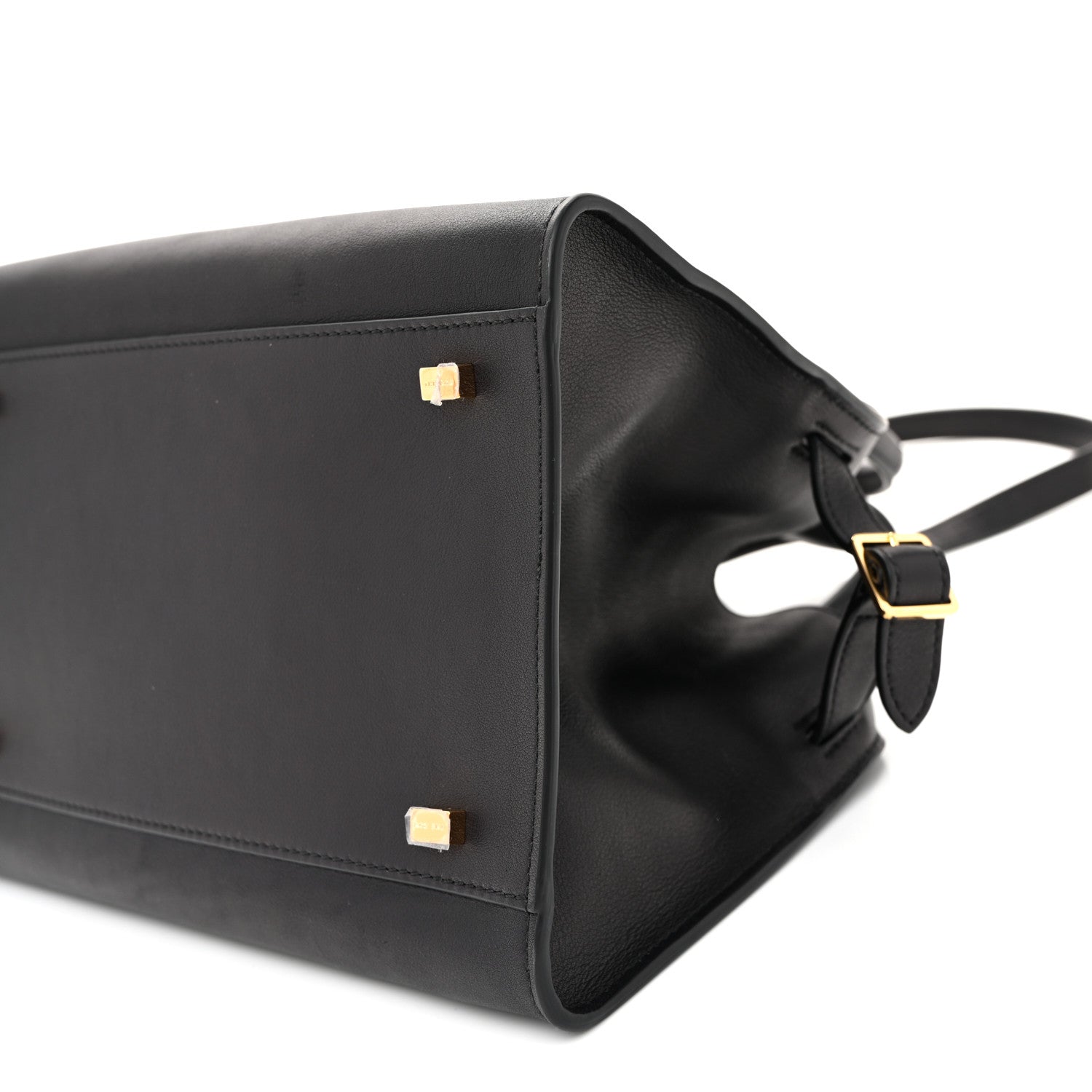 The Row Polished Saddle Calfskin Soft Margaux 10 Bag Black 10 of 10