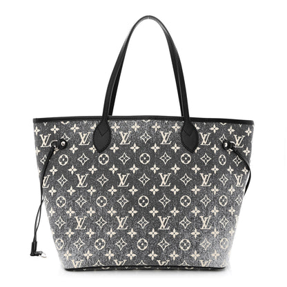 Louis Vuitton Denim Monogram Jacquard Neverfull MM Grey 3 of 12