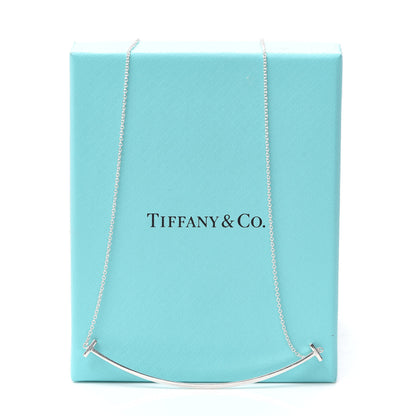 Tiffany Sterling Silver Large T Smile Pendant Necklace 6 of 6