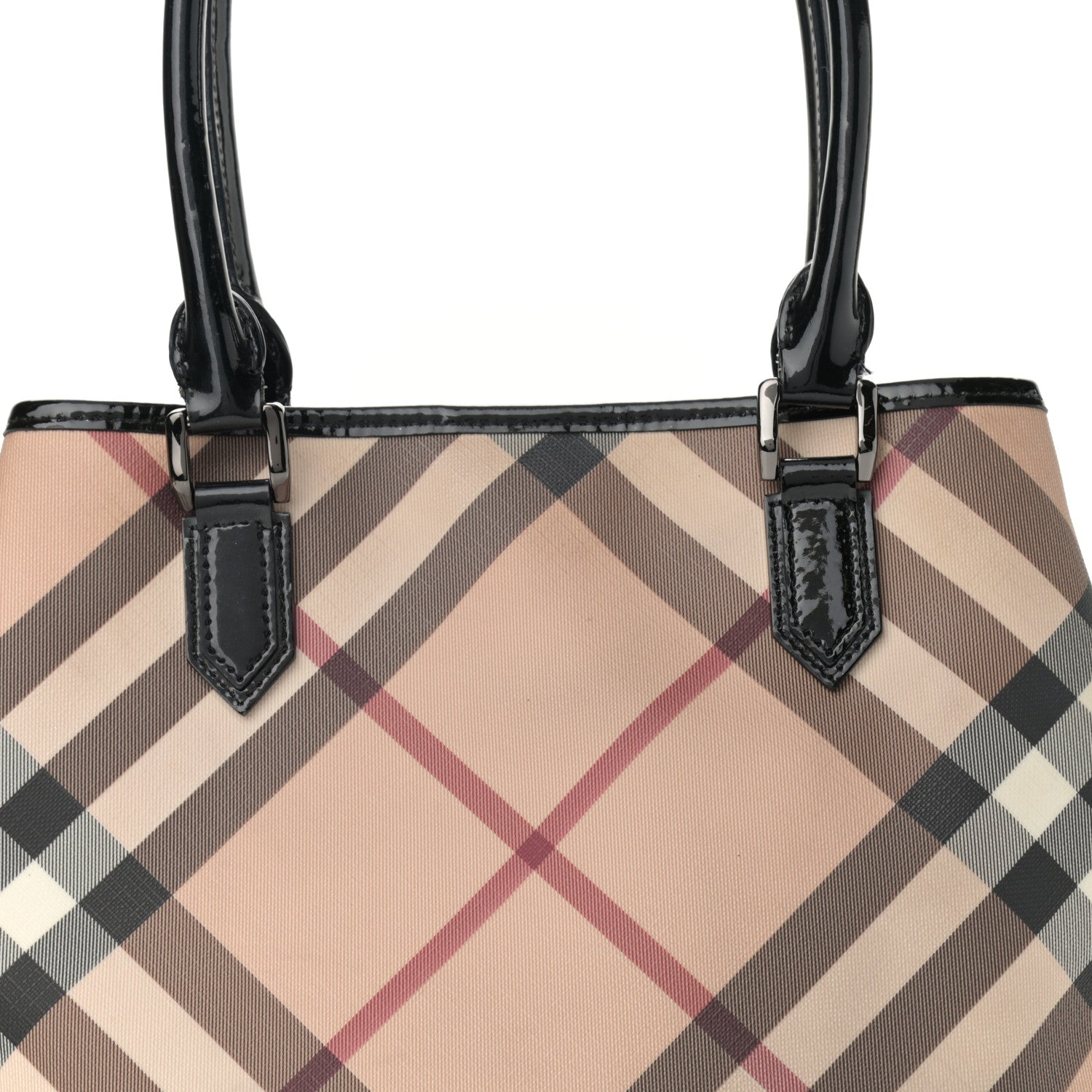 Burberry Patent Supernova Check Tote Black 6 of 8