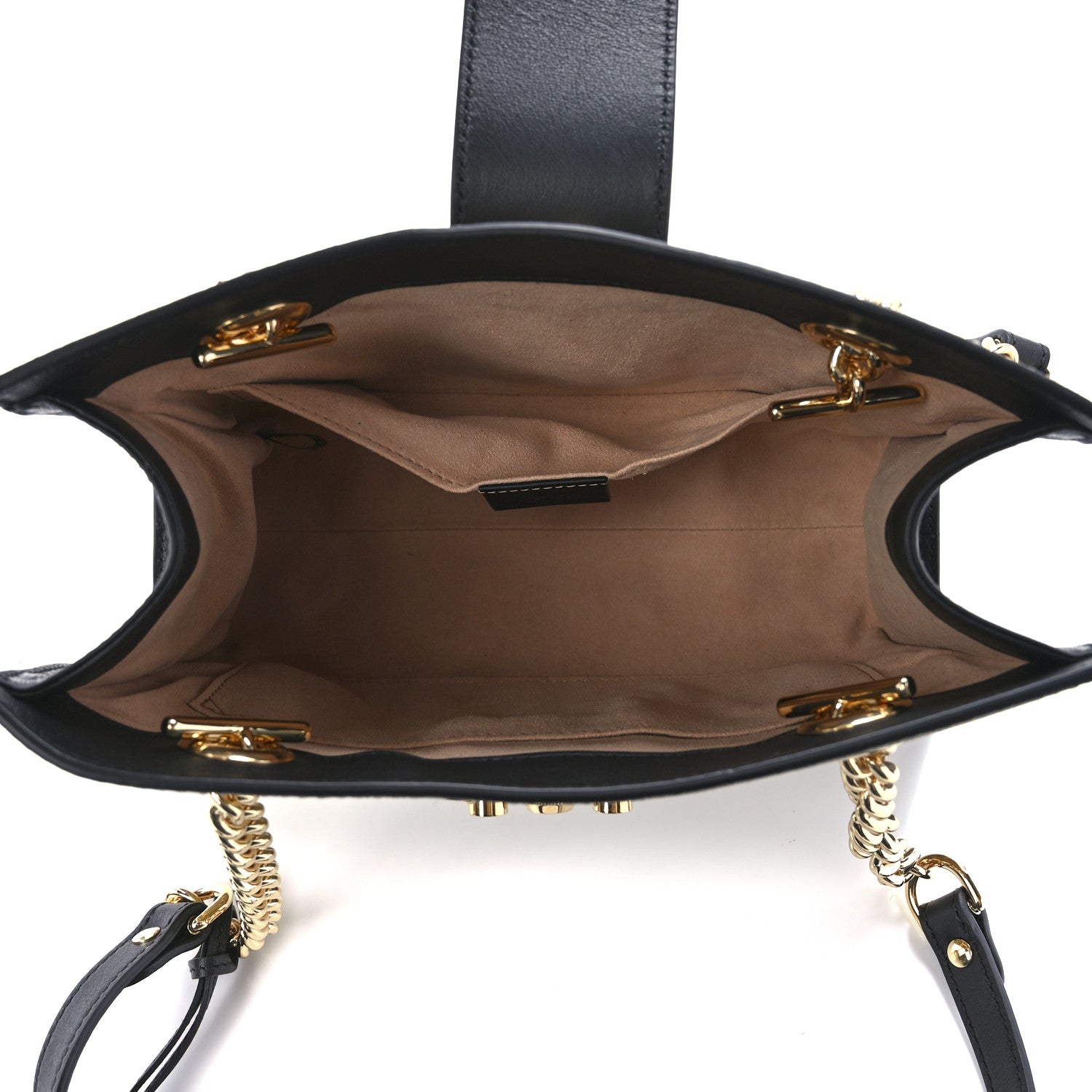 Gucci GG Supreme Monogram Bees Small Padlock Tote Beige Oro Black 5 of 14