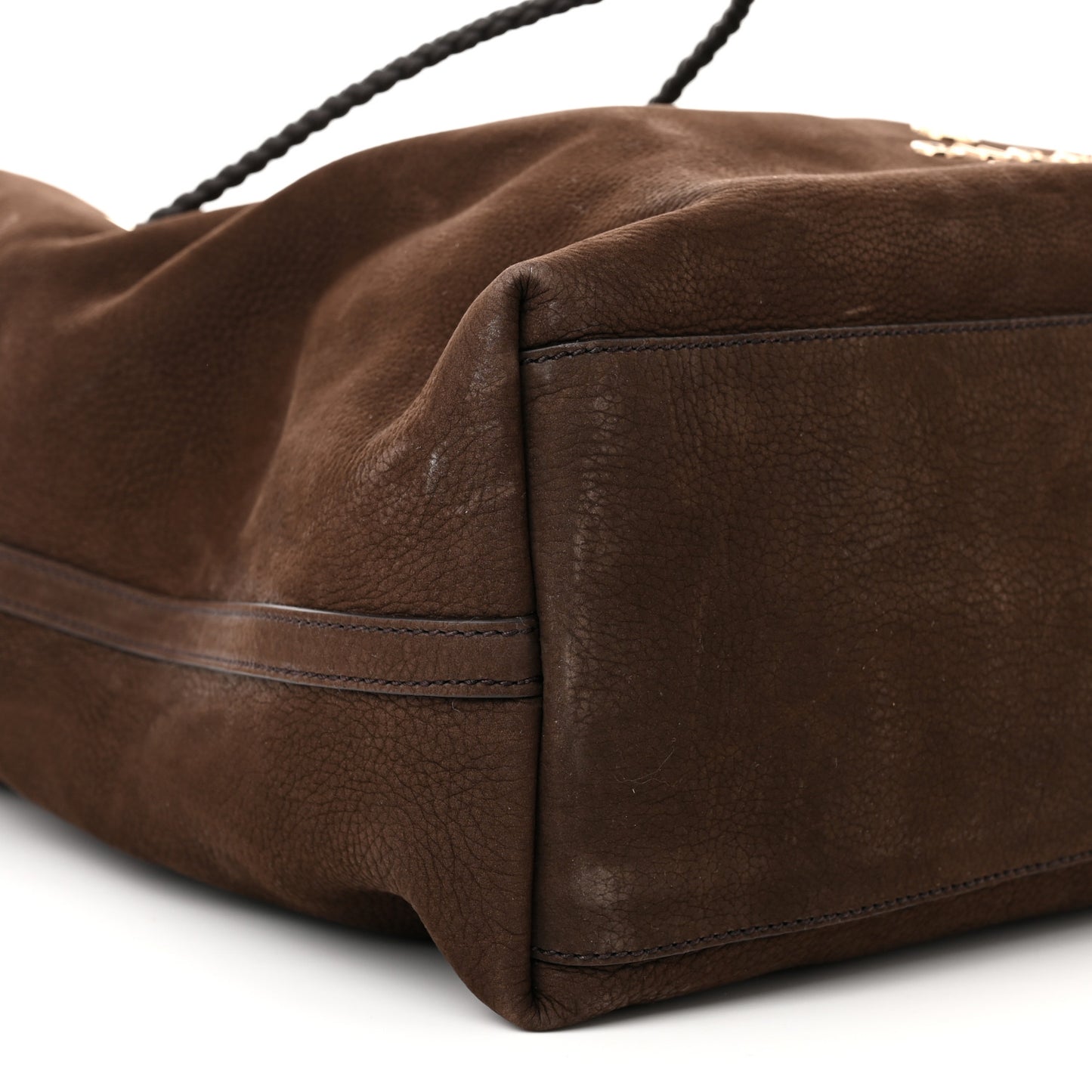 Nubuck Braided Handle Large Gifford Tote Brown
