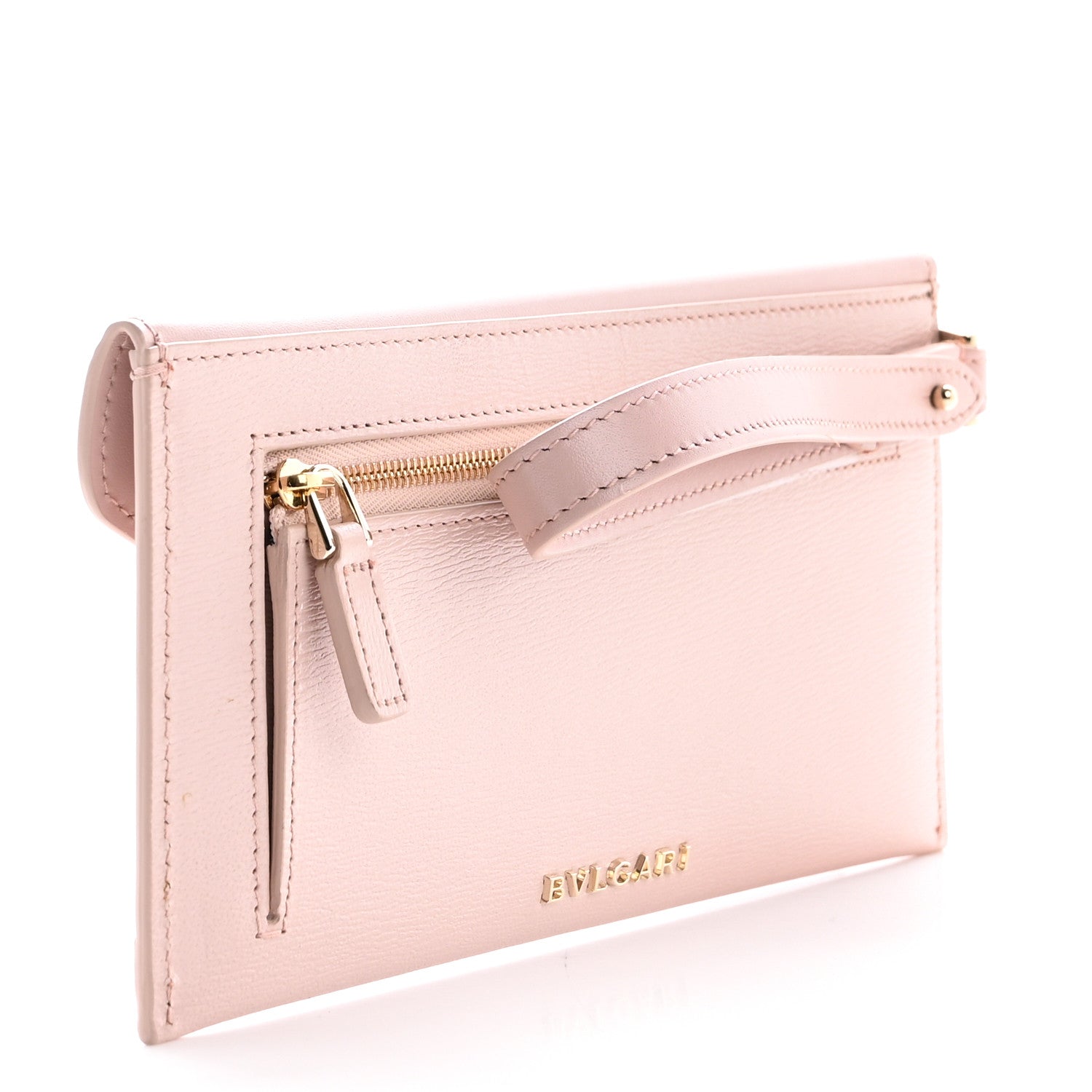 Bulgari Calfskin Serpenti Forever Wristlet Wallet Crystal Rose 3 of 9