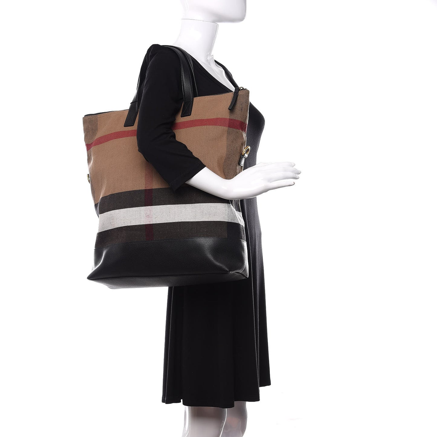 Grainy Calfskin Mega Check Armley Folding Messenger Black