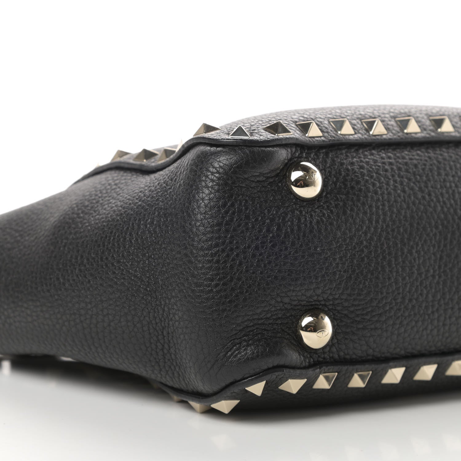 Valentino Garavani Pebbled Calfskin Mini Rockstud Tote Black 8 of 10