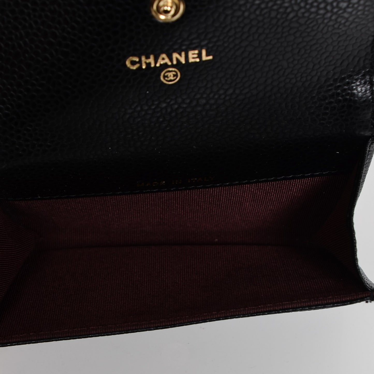 Caviar Quilted Flap Card Holder Black